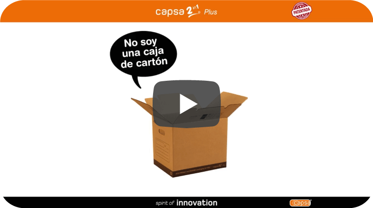 Cajas de cartón reutilizables de montaje rápido con asas capsa 2in1® Plus